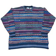 A "Vintage 90s Grandpa Sweater" refers to a cozy, sweater that embodies the relaxed and eclectic style of the 1990s. These sweaters often feature bold patterns, such as geometric shapes, stripes, or abstract designs, reminiscent of the era's fashion trends. They are typically made from warm, thick materials like wool or cotton blends, offering both comfort and a sense of nostalgia. The term "grandpa" highlights the sweater's slightly baggy fit and old-school charm, often resembling something you Knitted Streetwear, Streetwear Sweater, Charm School, Grandpa Sweater, Bold Patterns, Retro Mode, Abstract Designs, Cozy Sweater, Eclectic Style