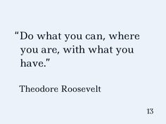 theodore roosevelt quote about what you can, where you are, with what you have