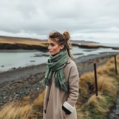 Long lambswool winter scarf in plaid pattern. very warm, soft and elegant 100% lambswool in beautiful earthy shades Quite long: 70" x 12" (180cm x 30cm) This is a ready-to-ship item. It is pre-made in the size specified in the description. For more information regarding our turnaround, shipping and return policies click HERE. Scottish Plaid Winter Scarf, Wool Scarf Outfit, Scarf Shop, Travel Scarf, Scarf Outfit, Cashmere Accessories, Soft Autumn, Wool Clothing, Long Scarf