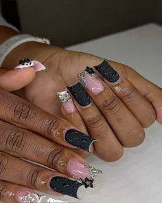 Black Prom Nails, Summer Acrylic, Nude Nail, Different Nail Designs, Nude Nail Designs, Nail Room