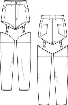 the front and back views of shorts