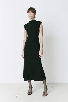 Rue Sophie Valette Midi Dress Black Mock Neck Black Dress, Mockneck Dress, Trench Jacket, Mini Dress Casual, Sleeveless Tshirt, Blazer Dress, Black Midi Dress, Event Dresses, S Models