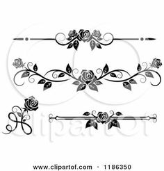 a black and white floral design with roses on it's sides posters, art prints