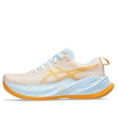 ASICS Superblast 'Fellow Yellow Light Blue' 1013A127-400 Blue Asics Running Shoes For Marathon, Asics Blue Running Shoes For Marathon, Ladies Footwear, Yellow Light, Light Blue Color