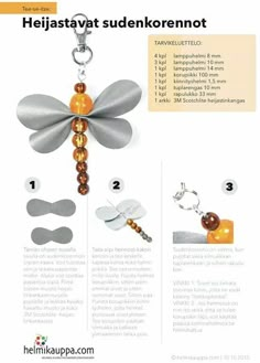 the instructions for how to make a dragonfly keychain