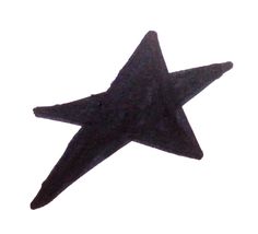 a black star shaped object against a white background