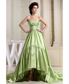 Shop best price green ball-gown strapless asymmetrical satin wedding dress online. Free Shipping and Custom-made. Pro since 2009. Green Satin Ball Gown For Prom, Green Ball Gown With Sweetheart Neckline For Formal Events, Green Gown With Ruched Bodice And Sweetheart Neckline, Green Prom Gown With Ruched Bodice, Green Gown With Ruched Bodice For Prom, Green Strapless Ball Gown For Prom, Green Strapless Ball Gown For Wedding, Strapless Green Ball Gown For Prom Season, Green Strapless Sweetheart Neckline Dress For Wedding