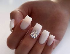 Nails Crystals, Pretty Nail Polish, White Hands, Nail Polish Designs, Crystal Nails, Bridal Nails, Trendy Nails, Skin Makeup