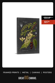 a black box with flowers and leaves on it