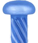 an inflatable blue object on a white background