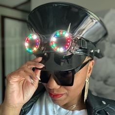 Be Ready For The Renaissance World Tour, Eras Tour, Festival Season, Bridal Showers, Raves, Etc. Has Light Up Goggles That Can Be Detached Depending On How Extra You Want To Be! Each Hat Requires 3 Aa Batteries (Included) Approximately 23" Diameter I Find These Hats To Be Sorta Big Head Friendly- I Usually Wear An Xl In Hats (61cm) And These Hat (Surprisingly) Fits Me Tip: Hat Has A Clip On Battery Pack But You Can Hide It And The Wires Inside The Crown Of The Hat For A Sleeker Look. You Can Also Detach The Battery Back All Together If You'd Like. Disclosure/Flaws: Due To The Soft Nature Of The Hats Material, There Are A Few Nicks In The Vinyl From Where The Spikes On The Concert Hat, Rave Concert, Adventure Hat, French Beret Hat, Steampunk Festival, Baker Boy Cap, Straw Hat Beach, Strapback Hats, Big Head