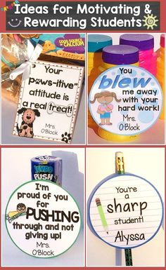 four different pictures with the words and phrases for students to use in their classroom activities