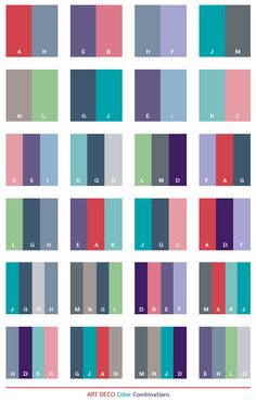 the color scheme for different shades of blue, pink and green is shown in this chart