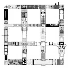 an architectural plan for a building with multiple floors and columns, including the first floor