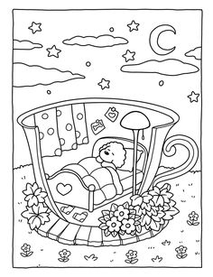 Cozy Spaces: Cute Animal Corners Coloring Book by Coco Wyo 15 Coco Wyo Coloring Pages Free, Coloring Book Pages Aesthetic, Desenho Aesthetic, Space Coloring Pages, Pumpkin Coloring Pages, Cozy Spaces