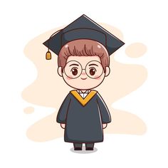 a person in a graduation cap and gown is standing with his hands behind his back