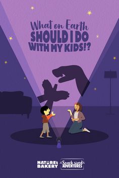 two children are sitting on the floor in front of a purple background with text that reads, what on earth should i do with my kids?