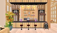 an animated image of a coffee shop