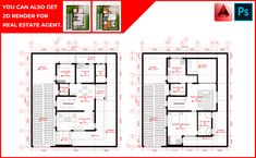 two story house plans with floor plans and measurements