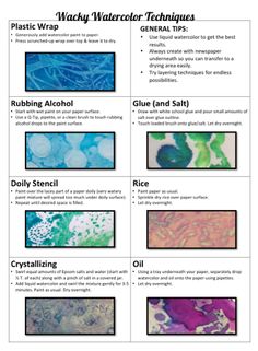 the different types of watercolor techniques for painting with acrylic paint and ink