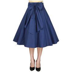 Betty Bow Circle Skirt in Navy-Skirts-Glitz Glam and Rebellion GGR Pinup, Retro, and Rockabilly Fashions 1950s Circle Skirt, Vintage Style Skirts, 1950s Skirt, 1950s Retro, Pin Up Dresses, Vintage Glam, Mischief Managed, Gothic Outfits, Work Clothes