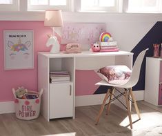 Dream Street Kids White Desk | Big Lots Kids Room With Desk, Kids Desk Area In Bedroom, Unicorn Room Desk, Childrens Desk With Storage, Girl’s Desk, Toddler White Desk, Ikea Kids Desk, White Kids Desk, Kids Desk Area