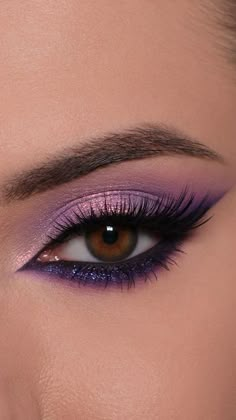 Glam Eye Makeup Tutorial, Machiaj Smokey Eyes, Glam Eye Makeup, Eye Makeup Images, Purple Eye Makeup, Purple Makeup