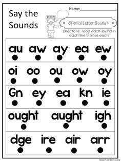 an english worksheet with the words say the sounds and numbers to be used