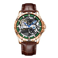 Double Tourbillon Hollow Watch 2022_15 Skeleton Sport, Hollow Man, Mechanical Hand, Green Rings, Shell Ring, Belt Style, Silicon Bands, Rubber Band