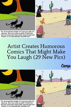 comic strip with cat and dog in the background, caption reads artist creates humorous comics that might make you laugh 29 new pics