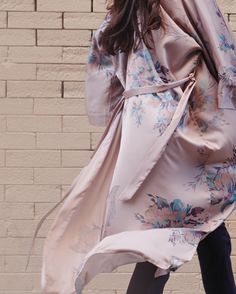 Each time you slip into one of our botanical designs, we hope you float away into a calm, peaceful moment of beauty. What's your favorite way to sway this way, lovely? stylist: @jjoules hmu: @jillmarie_artistry model: @rebecca_gann Long Floral Kimono, Luxury Wear, Beautiful Kimonos, Long Kimono, French Seam, Floral Kimono, Beautiful Drapes, Waist Tie, Mother’s Day