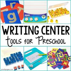 writing center tools for preschool and homeschool