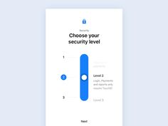 the security manual is displayed on a white background with blue and green text that reads, choose your security level