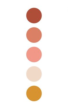 three different shades of orange, pink, and yellow on a white background with the same color