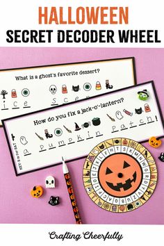 a halloween themed activity for kids to learn how to spell the word, which is written in