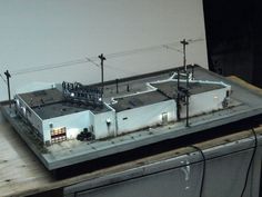 a model of a building on top of a table