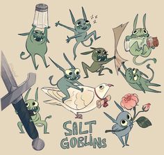 an image of some cartoon characters with knives