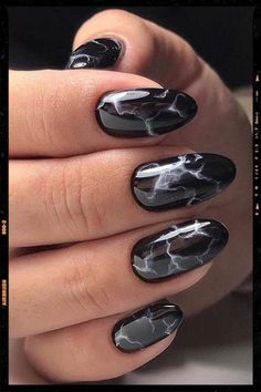 Black Marble Nails, Marble Acrylic Nails, Chic Nail Art, Creative Nail Designs, Short Acrylic Nails Designs, Nail Designs Glitter, Marble Nails, Fire Nails