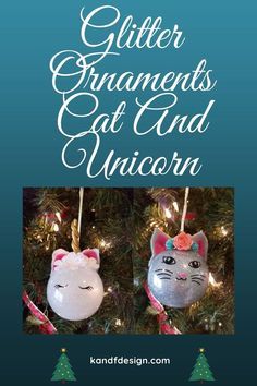 Have you wanted to learn how to make the glitter ornaments you see everywhere? Well I will show you how. I made a cat and unicorn with mine. My Library, Christmas Ornaments To Make, Silhouette Design, Free Svg