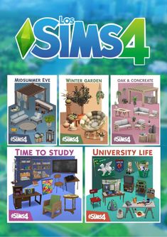 the front cover of an interactive game showing various rooms and furniture, as well as text