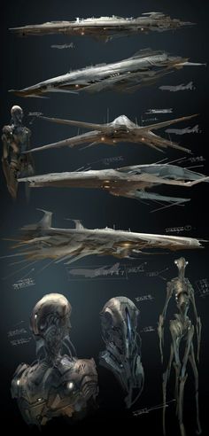 some sci - fi art that looks like they have been made to look like aliens