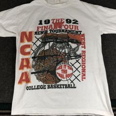 a white t - shirt with an image of a basketball net on it