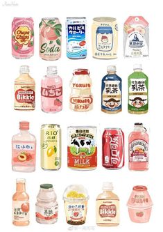 many different types of drinks are shown in this illustration