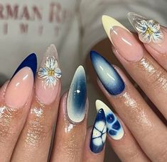 Nail Designs Difficult, Mom Nails, Tropical Nail Designs, Biab Nails, Sophisticated Nails, Purple Nail Art, Tropical Nails, Grunge Nails