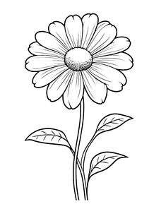 Free Printable Stencil Designs, Coloring Pages Flowers Simple, Daisy Stencil Templates, Floral Coloring Pages Simple, Daisy Coloring Pages Free Printable, Daisy Flower Template Free Pattern, Flower Coloring Pages Free Printable, Punch Needle Patterns Free Printable, Pretty Flower Drawing