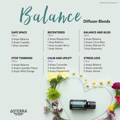 Diffuser Recipes Doterra, Doterra Balance, Best Essential Oil Diffuser, Essential Oils Health