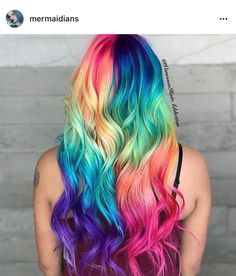 Rainbow Skittles, Unnatural Hair Color, Summer Hair Trends, Pulp Riot Hair Color, Rainbow Hair Color, Neon Hair, Hair Color Crazy, Coloured Hair, Beautiful Hair Color