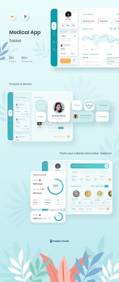 the website design for medical app, which is designed to look like flowers and leaves