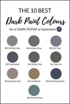 the 10 best dark paint colors for a dark room or basement