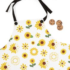 Sunflower Apron Baking Apron Cute Yellow Floral Cooking Apron Summer Barbecue Grilling BBQ Apron Sunny Spring Flower Craft Apron - Accessories - Kristine Celestine Spring Flower Crafts, Craft Apron, Backyard Cookout, Bottle Garden, Bbq Apron, Baking Apron, Summer Barbecue, Cooking Accessories, Sunflower Design